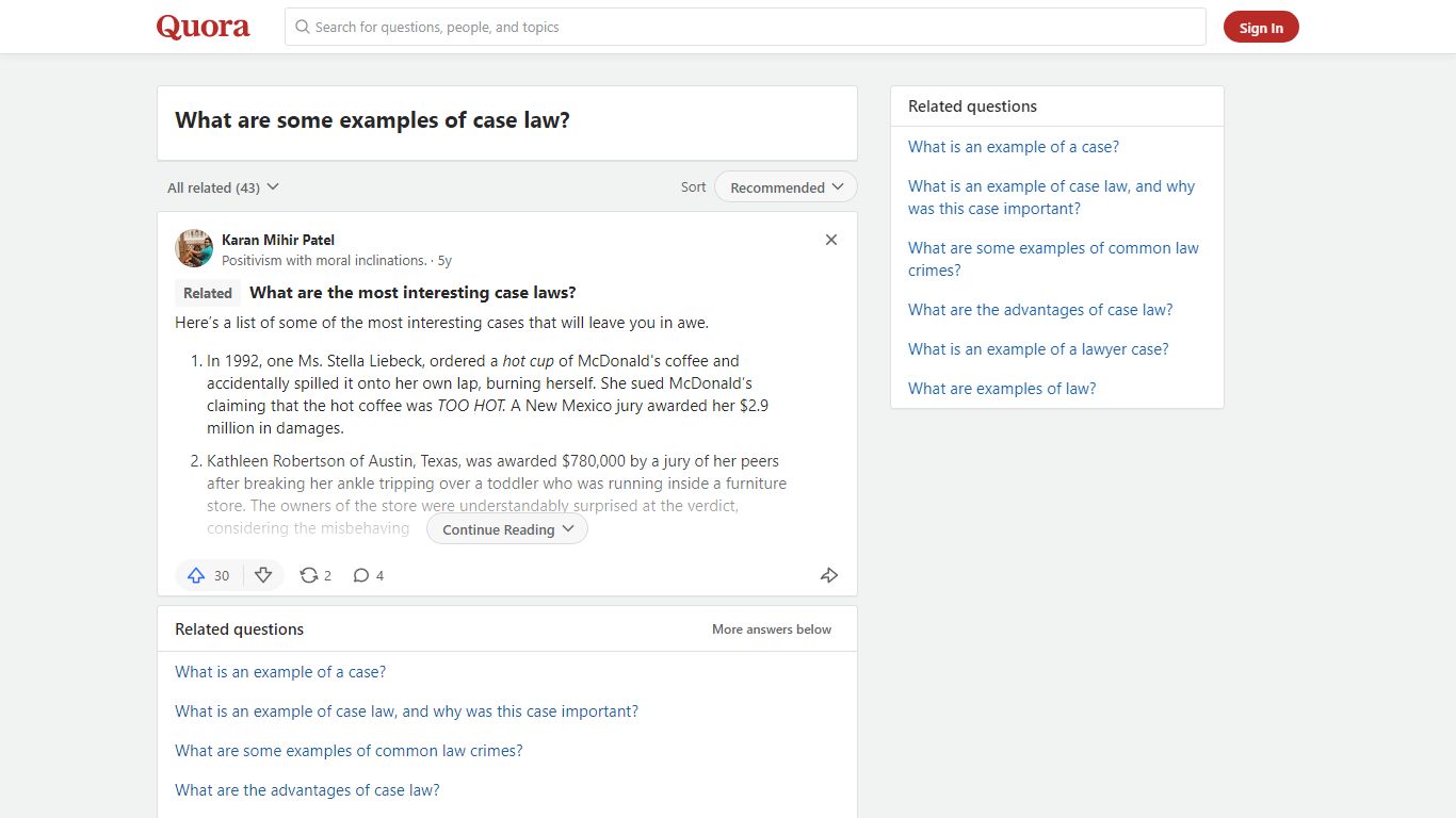 What are some examples of case law? - Quora